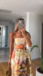 Sleeveless Floral Print Maxi Dress