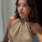 Gold Metallic Halter Neck Top