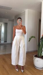 White Wide Leg Pants