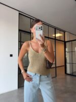Gold Knit Tank Top - Image 2