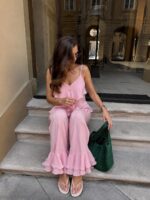 Pink Ruffle Hem Two Piece Set - Image 2