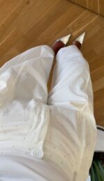 White Wide Leg Pants - Image 2