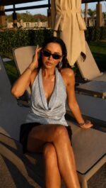 Silver Halter Neck Sequin Top - Image 2