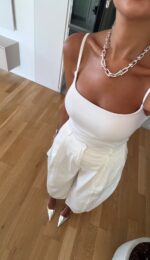 White Wide Leg Pants - Image 4