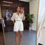 White Eyelet Shirt and Shorts Set