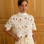 White Crochet Floral Lace Crop Top