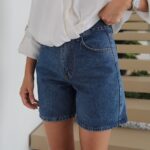 High Waisted Blue Denim Shorts
