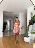 Pink Floral Sleeveless Mini Dress - Image 4