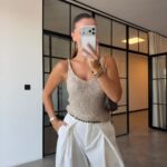 Beige Knit Tank Top
