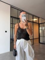 Black Knit Tank Top
