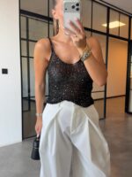 Black Knit Tank Top - Image 4