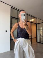 Navy Blue Knit Tank Top