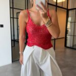 Red Knit Tank Top