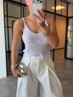 White Knit Tank Top - Image 3