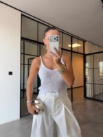 White Knit Tank Top