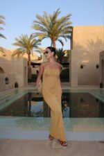 Gold Knit Sleeveless Maxi Dress