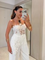 White Lace Strapless Corset - Image 3