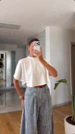 White Boxy Cropped Summer Top