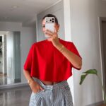 Red Boxy Cropped Summer Top