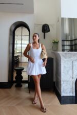 White Eyelet Sleeveless Mini Dress