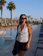 Silver Halter Neck Sequin Top