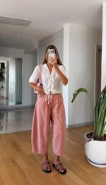 White Eyelet Tie Front Blouse