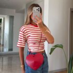 Red and White Striped Crop Top
