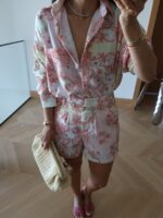 Pink Paisley Print Shirt and Shorts Set - Image 3