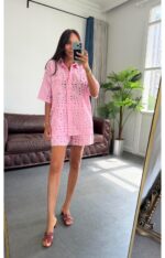 Pink Broderie Anglaise Set - Image 2