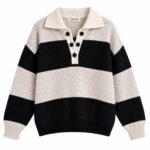 Aphrodite Black and White Striped Sweater