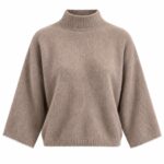 Taupe Mock Neck Oversized Sweater