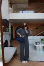 Gray Knit Loungewear Set for Women - Image 3