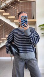 Navy Striped Sweater - Image 2