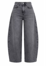 High Waist Wide Leg Grey Jeans