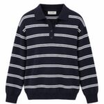 Aphrodite Navy Striped Polo Sweater