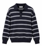 Aphrodite Navy Striped Polo Sweater