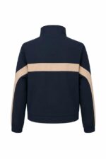 Navy and Beige Zip Up Track Jacket - Image 2