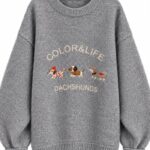 Gray Dachshund Graphic Sweatshirt