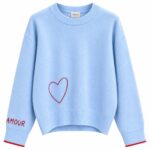 Aphrodite Light Blue Heart Sweater