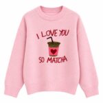 Pink Matcha Graphic Knit Sweater