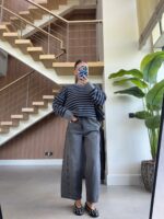 High Waist Wide Leg Grey Jeans - Image 3