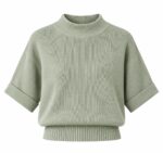 Sage Green Ribbed Short Sleeve Sweater
