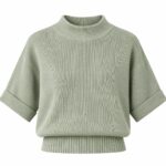 Sage Green Ribbed Short Sleeve Sweater