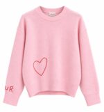 Aphrodite Pink Heart Embroidered Sweater