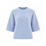 Light Blue Short Sleeve Knit Sweater