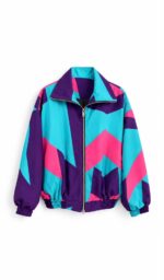 Retro Color Block Windbreaker Jacket