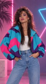 Retro Color Block Windbreaker Jacket - Image 2