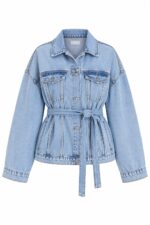 Light Blue Belted Denim Jacket