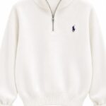 Ralph Lauren White Quarter Zip Sweatshirt