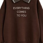 Brown Collared Sweatshirt